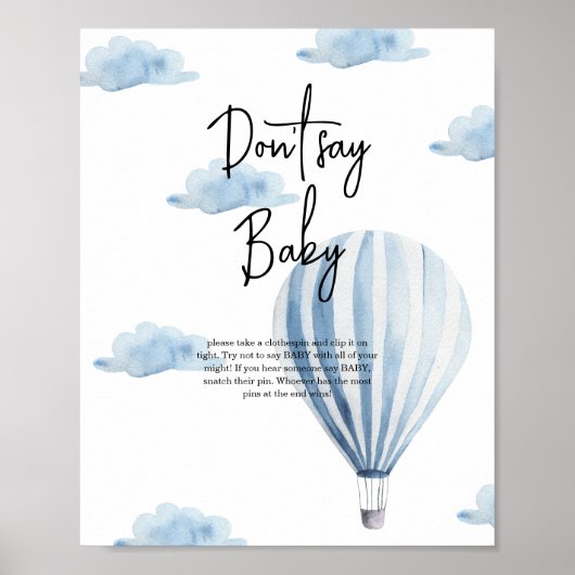 Heteluchtballon - zeg niet baby poster (Voorkant)