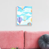 Heteluchtballonnen Aquarel Schilderij Kunst  Canvas Afdruk (Insitu (Woonkamer))