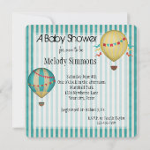  heteluchtballonnen Baby shower Kaart (Achterkant)