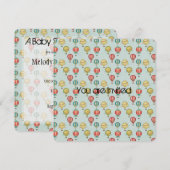  heteluchtballonnen Baby shower Kaart (Voorkant / Achterkant)