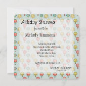  heteluchtballonnen Baby shower Kaart (Achterkant)