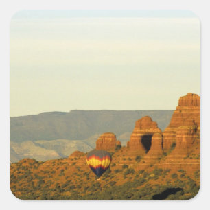 Heteluchtballonnen bij Sedona, Arizona, USA. Vierkante Sticker