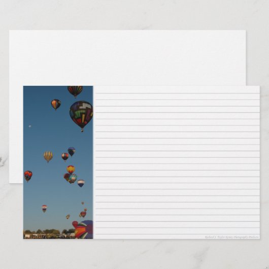 heteluchtballonnen briefpapier (Voorkant / Achterkant)