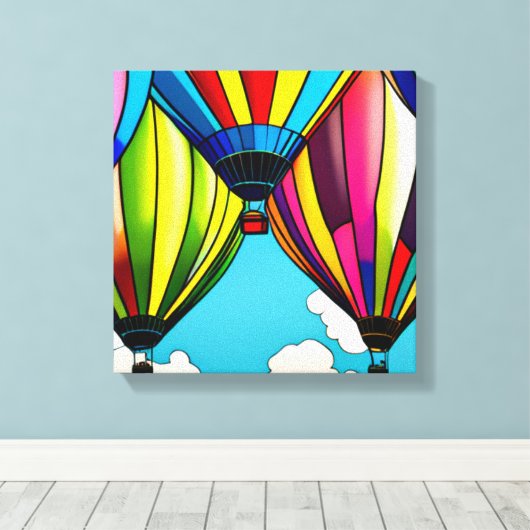 Heteluchtballonnen Canvas Afdruk (Insitu (Houten vloer))