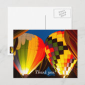 Heteluchtballonnen gloeien briefkaart (Voorkant / Achterkant)