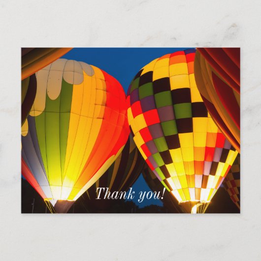Heteluchtballonnen gloeien briefkaart (Voorkant)