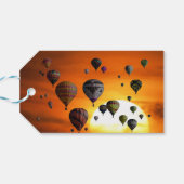 Heteluchtballonnen in vlucht cadeaulabel (Achterkant Horizontaal)