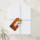Heteluchtballonnen in vlucht cadeaulabel (Met Touw)