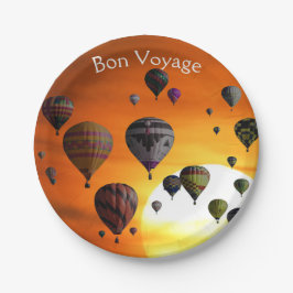 Heteluchtballonnen in vlucht papieren bord