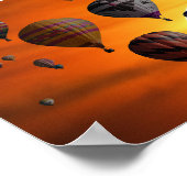 Heteluchtballonnen in vlucht poster (Hoek)