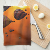 Heteluchtballonnen in vlucht theedoek (Quarter Fold)