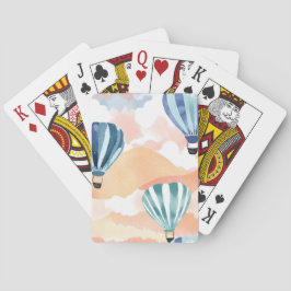 Heteluchtballonnen | Pastel Waterverf Pokerkaarten