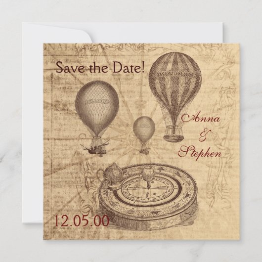 heteluchtballonnen Sla de datum op Save The Date (Voorkant)