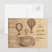 heteluchtballonnen - steampunk briefkaart (Voorkant / Achterkant)