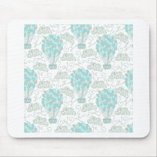 Heteluchtballonnen turquoise blauwe kinderkamer de muismat