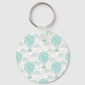 Heteluchtballonnen turquoise blauwe kinderkamer de sleutelhanger