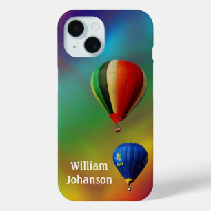 Heteluchtballonvaren 2 ballonnen Kleurrijke Achter iPhone 15 Case