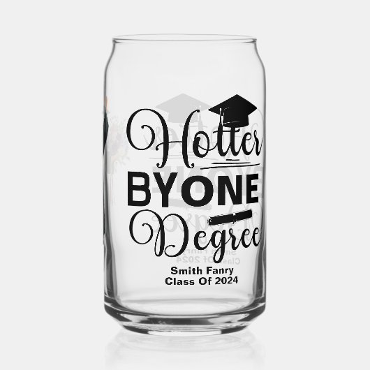 Heter Door Één Graad Afstuderen zwart-wit Blikvorm Glas (Achterkant)