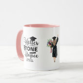 Heter Door Één Graad Afstuderen zwart-wit Mok (Voorkant links)