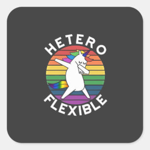 Hetero Flexibel LGBT Lesbisch Homobiseksueel Trans Vierkante Sticker
