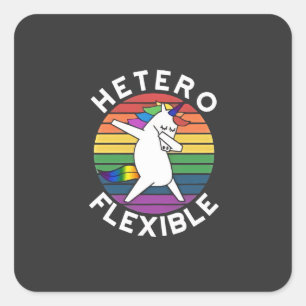 Hetero Flexibele LHBT Lesbische Homo Biseksuele Tr Vierkante Sticker