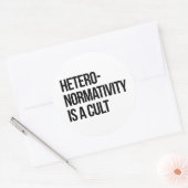 Hetero-normaliteit is een sekte ronde sticker (Envelop)