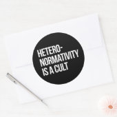 Hetero-normaliteit is een sekte ronde sticker (Envelop)