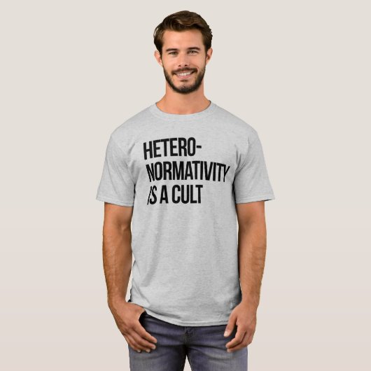 Hetero-normaliteit is een sekte t-shirt (Voorkant volledig)