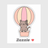 Heterofoon Ballon Kat Sticker (Vel)