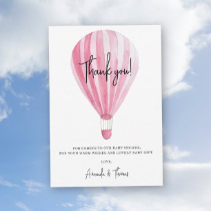 Heterofoonballon baby shower bedankkaart