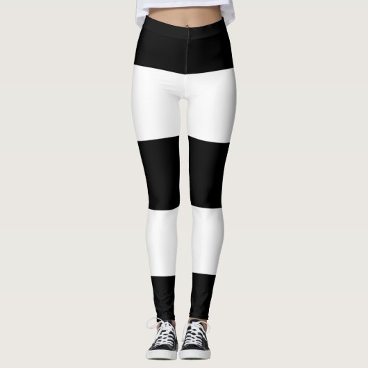 Heteroseksuele vlag Zwart Wit Gestreept LGBT Leggings (Voorkant)