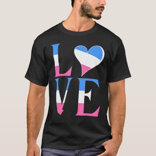 Heterosexual Pride Flag Liefde Ondersteuning Manne T-shirt (Voorkant)