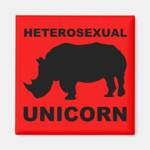 Heterosexual Unicorn Rhinoceros Fridge Magnet