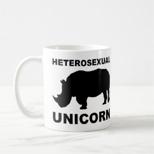Heterosexual Unicorn Rhinoceros Funny Mug Koffiemok