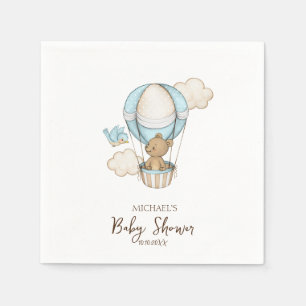 Hetetballon Teddybeer Wolk Vogel Baby Shower Servet