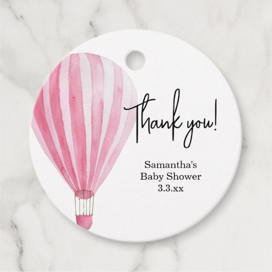 Hetetluftballon - babyshower bedankt bedankjes labels (Voorkant)