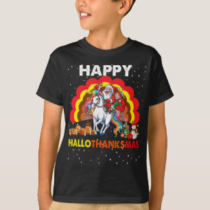 Hethanksgiving Elf Santa Unicorn kerstcadeau T-shirt
