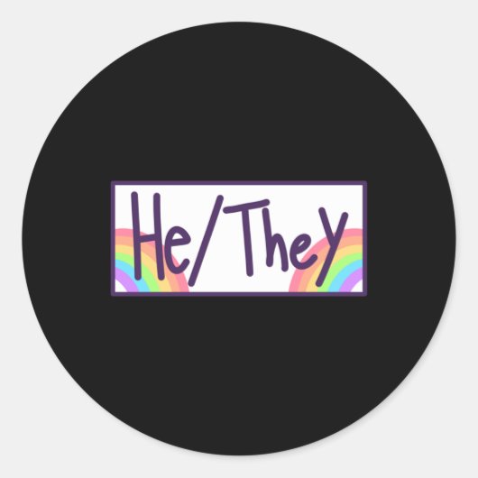 Hethey Pronouns Kaart Sticker (Voorkant)