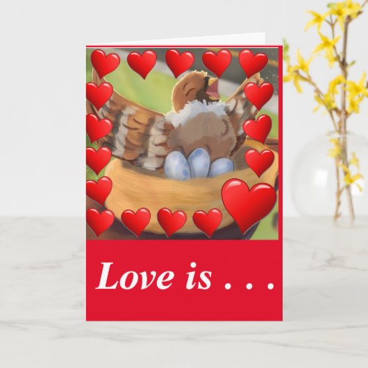 #HetKleineVogeltjeDatValentijnsdagLiet Kaart (Gele Bloem)