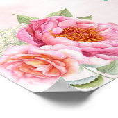 Hetroldwarsballon Waterverf Roze Mint Perzik Poste Poster (Hoek)