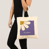 Hetwitte bloemen desing personaliseert naam tote bag (Voorkant (product))