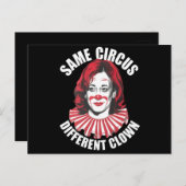 Hetzelfde Circus Verschillende Clown Anti Kamala 2 Briefkaart (Voorkant / Achterkant)