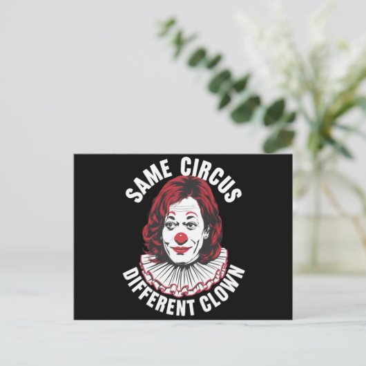 Hetzelfde Circus Verschillende Clown Anti Kamala 2 Briefkaart (Staand voorkant)