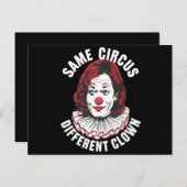 Hetzelfde Circus Verschillende Clown Anti Kamala 2 Briefkaart (Voorkant / Achterkant)