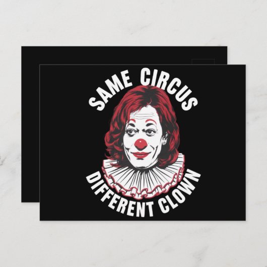Hetzelfde Circus Verschillende Clown Anti Kamala 2 Briefkaart (Voorkant / Achterkant)