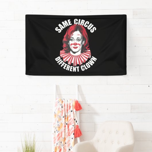 Hetzelfde Circus Verschillende Clown Anti Kamala 2 Spandoek (Insitu)
