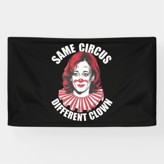Hetzelfde Circus Verschillende Clown Anti Kamala 2 Spandoek (Horizontaal)