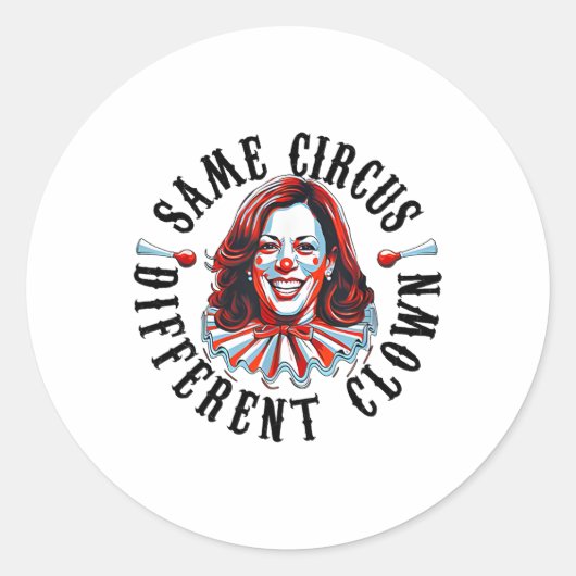 Hetzelfde circus Verschillende clown Grappig Kamal Ronde Sticker (Voorkant)