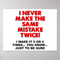 Hetzelfde fout twee keer Grappige Poster