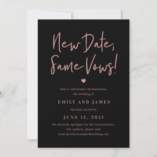 Hetzelfde Huwelijksgelofte BEWERKBARE KLEUR Wijzig Save The Date (Voorkant)